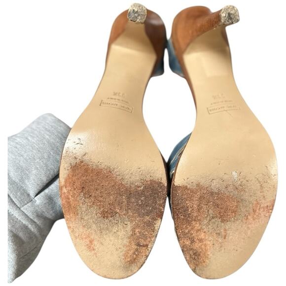 Marc Jacobs Blue Leather D'Orsay Heels with Silver Cutout Ankle Strap Size‎ 39.5 - Picture 7 of 9